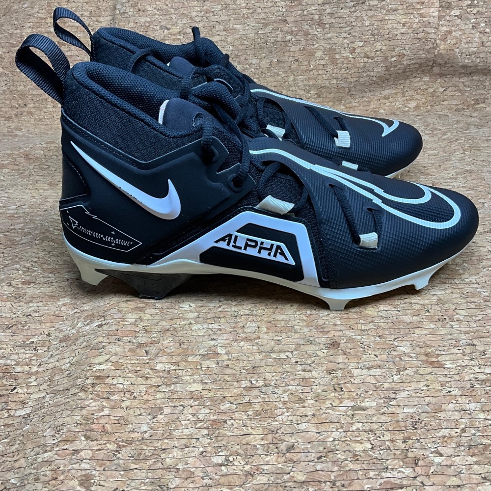 Nike Alpha Menace 3 Football Cleats Men’s Size 13 Black White - Picture 2 of 15